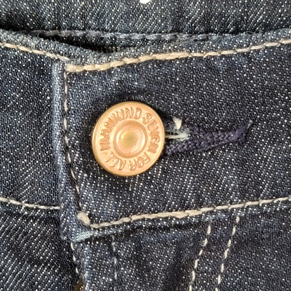 7 For All Man Kind Boot Cut Dark Wash Denim Women's Size 28 - Picture 4 of 13